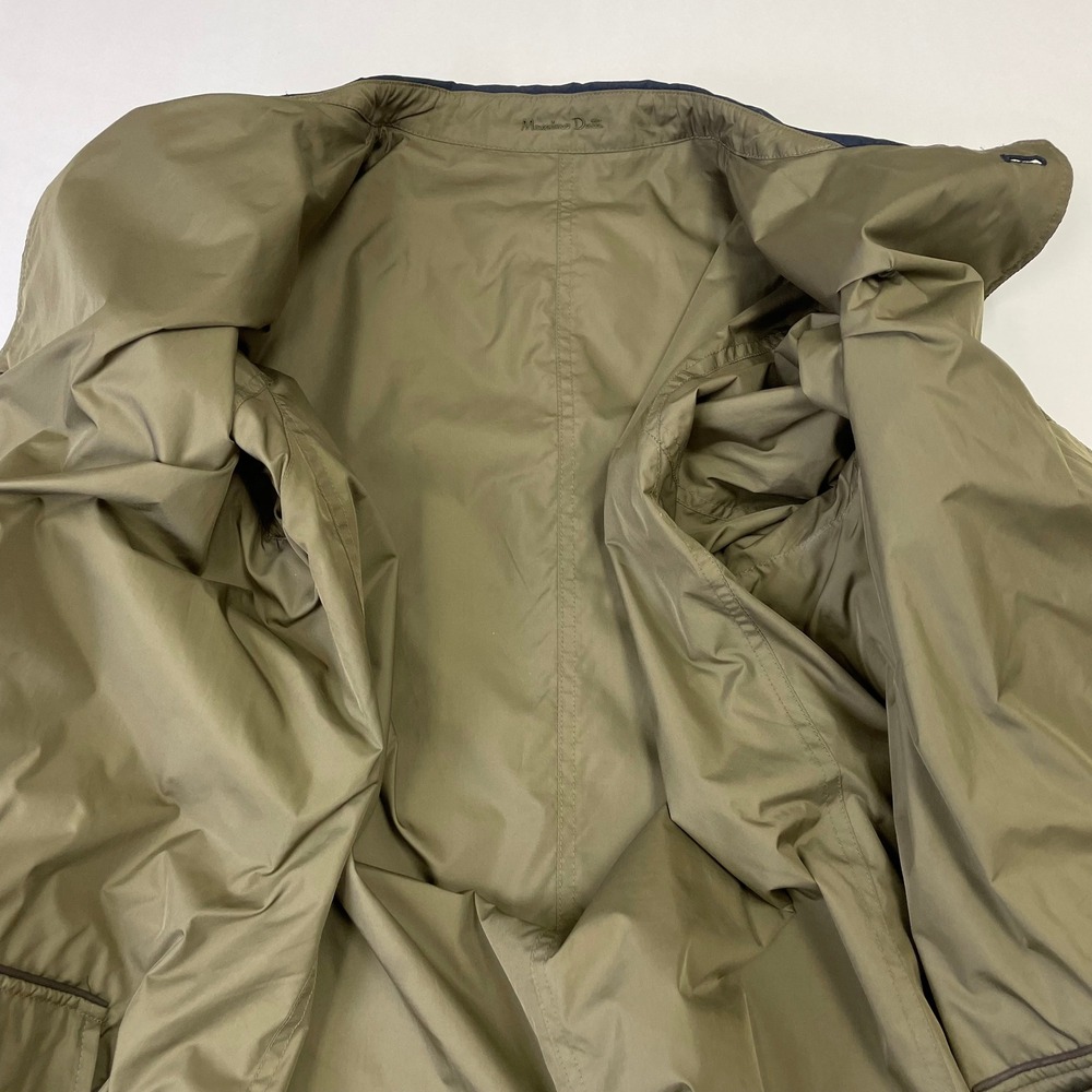Massimo Dutti Reversible Car Coat Mens XXL Navy Blue Olive Green Jacket - Picture 9 of 16